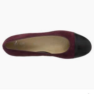 Ara Women's Ballet Flat - Burgundy and Black